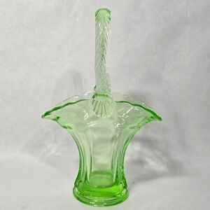 Uranium Green Glass Basket